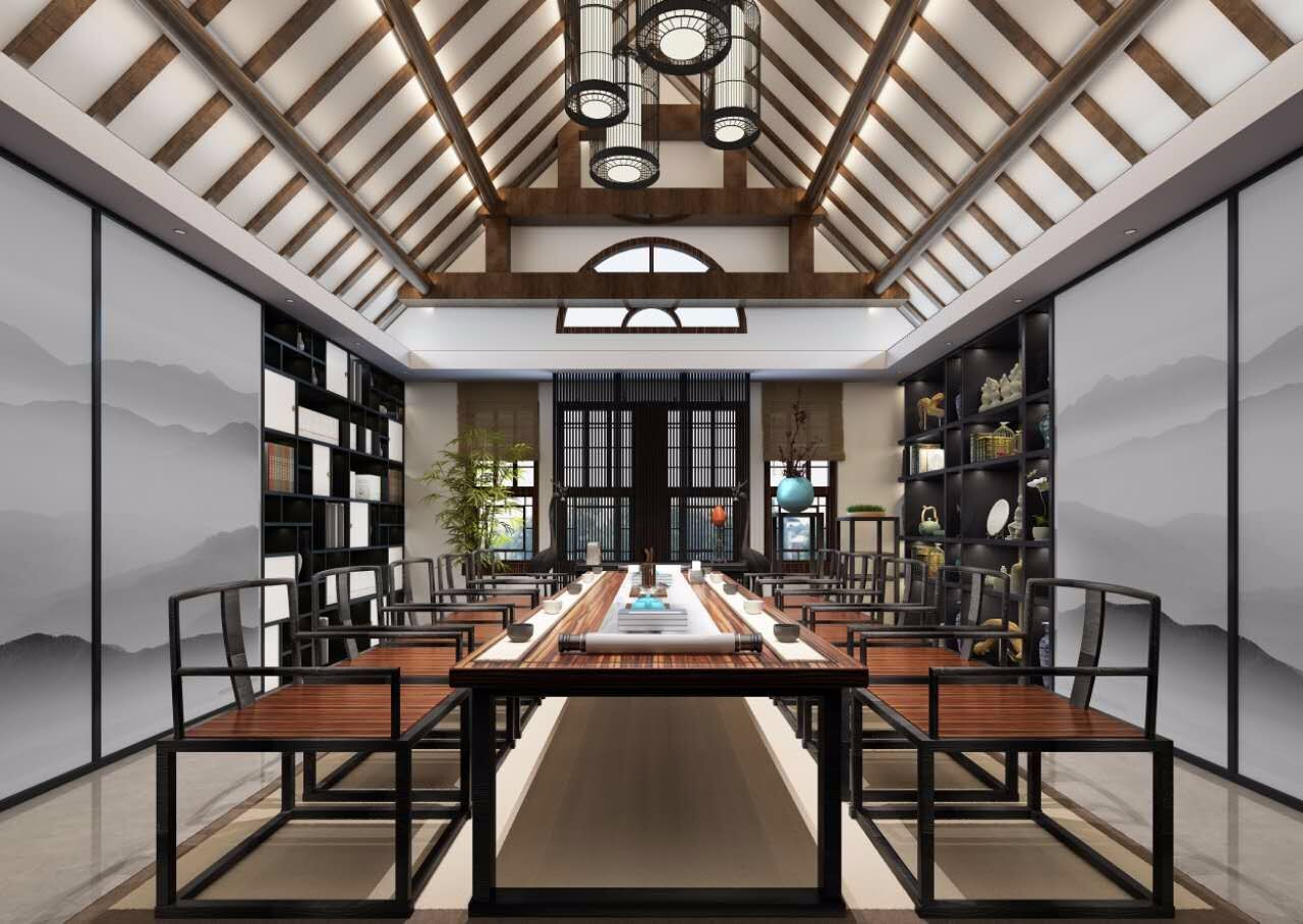 新古典餐厅吊顶效果图