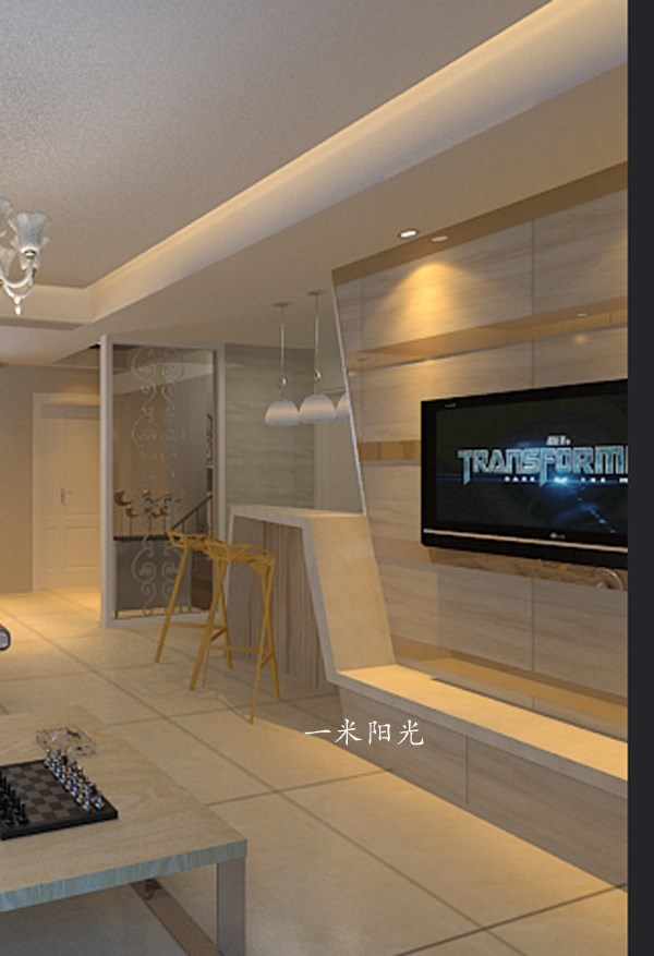 现代客厅吊顶效果图