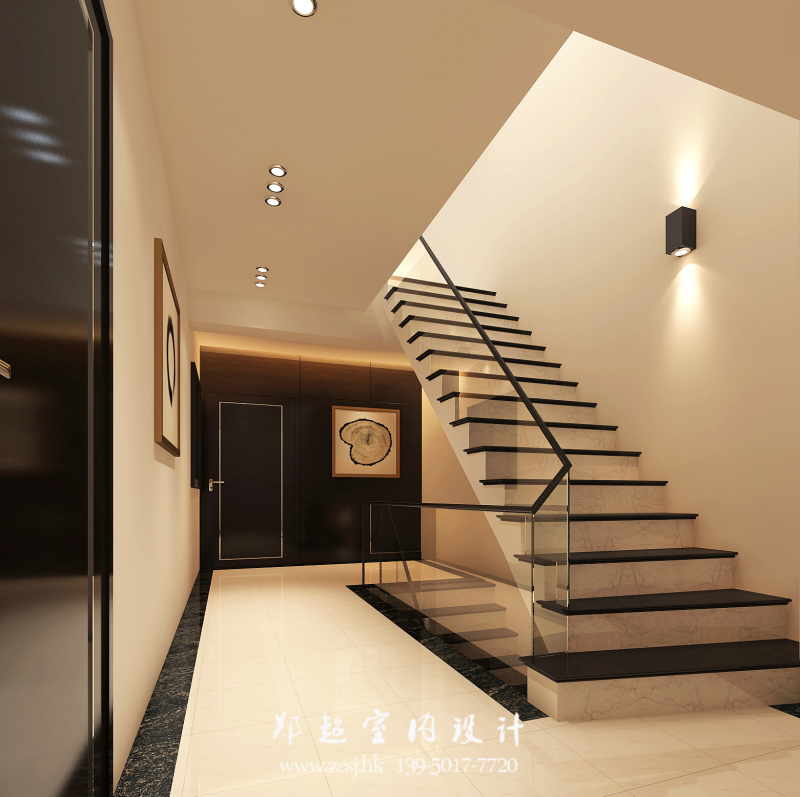现代楼梯过道效果图