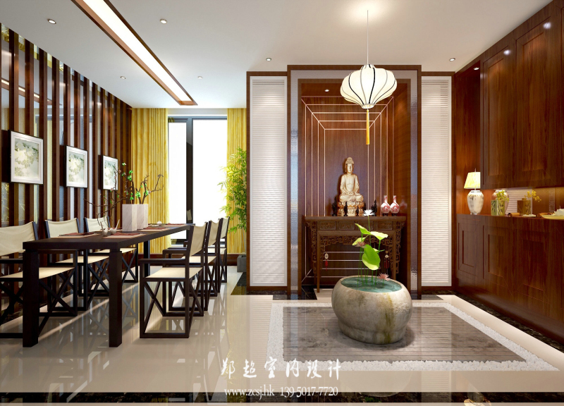 中式餐厅背景墙效果图