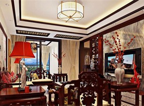 恒丰商城大户型住宅中式设计