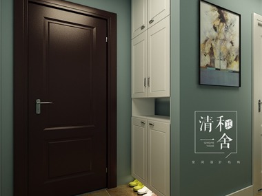 美式玄关鞋柜效果图